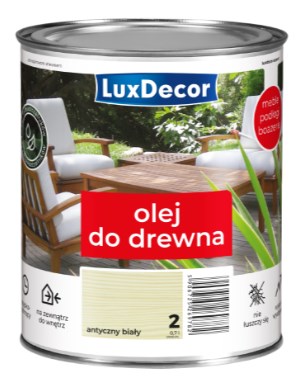 LuxDecor Olej wodny do drewna Antyczny Biały 0,7 L